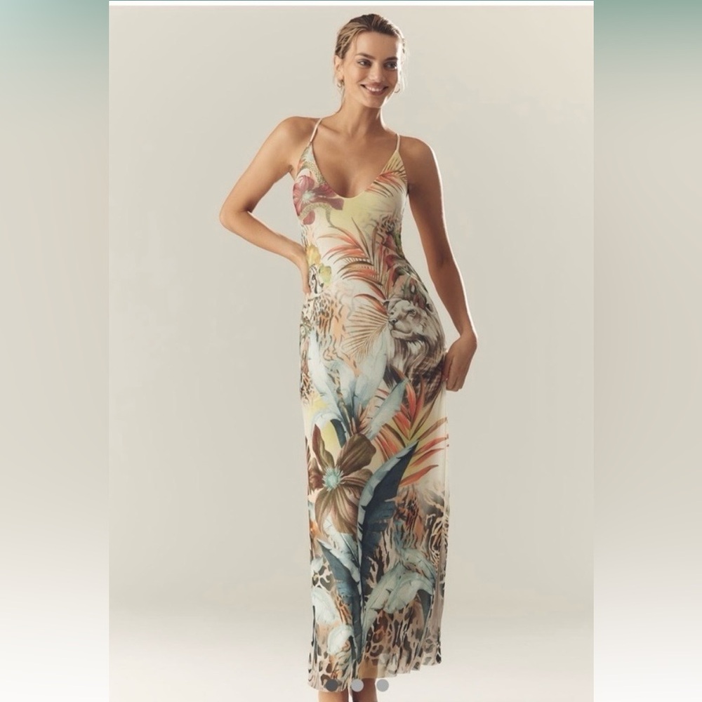 NWT Anthropologie - AFRM Romy Sleeveless Scoop-Neck Mesh Maxi Dress (Small)